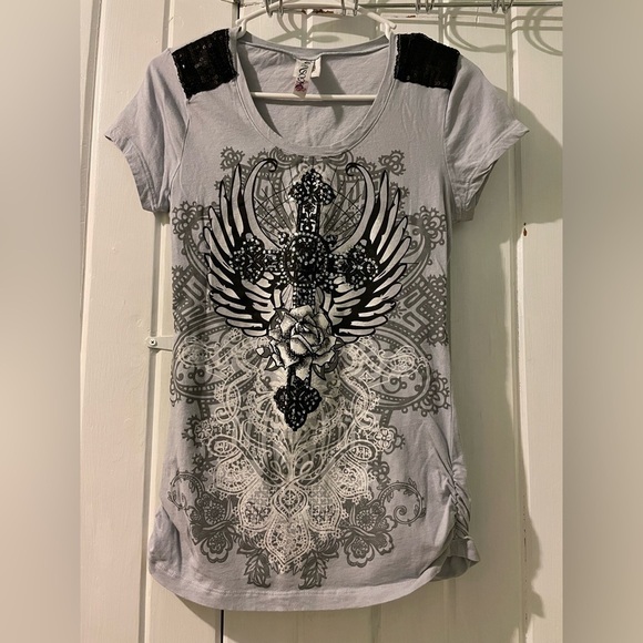 Ransom Tops - Ransom bling tee-large VGUC